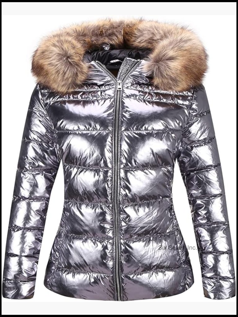 Lightweight Puffer Jacket With Faux Fur Collar, Windproof Winter Coat